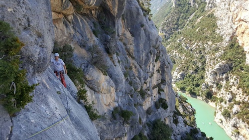 Rock climbing in The Gorges du Verdon 