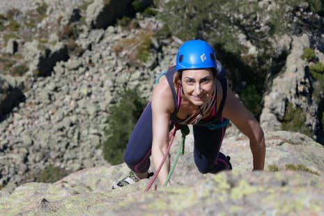 Rock climbing course on adventure terrain in Corsica