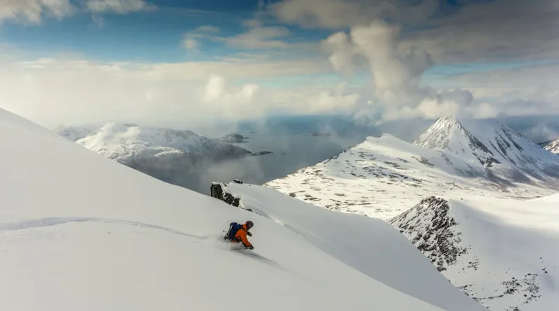 Ski touring Kvaloya Tromso Norway