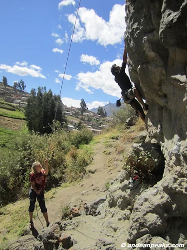 Rock climbing in Cordillera Blanca