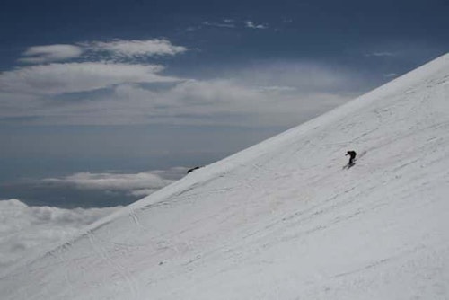 Descente du Mont Fuji en ski