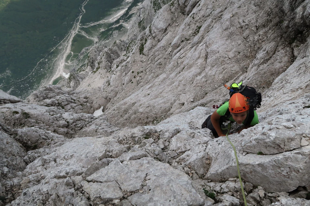 climbing Triglav north face