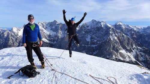 Winter alpine climbing course in Slovenia