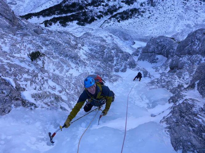 Winter alpine climbing course in Slovenia