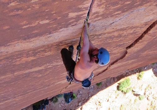 Rock climbing in Moab, Utah