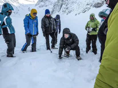 Avalanche guided training course