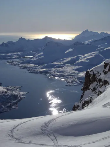 Ski touring in the fjords of the Lyngen Alps
