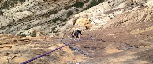 Multi-pitch Rock Climbing Progression in Red Rock, Nevada