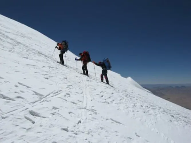 Classic ski touring route to Muztagh Ata summit