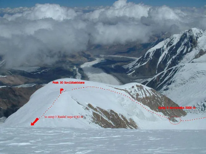 Guided climbing expedition to Lenin Peak 1