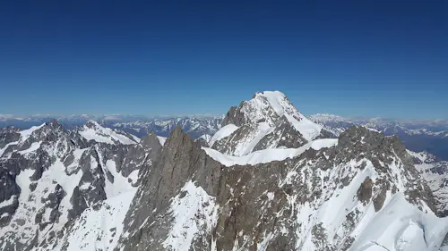 Mountaineering in Grandes Jorasses by the normal route