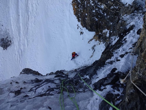 Climbing Eiger North Face with a guide