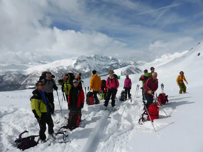 Ski touring traverse of the Dolomites