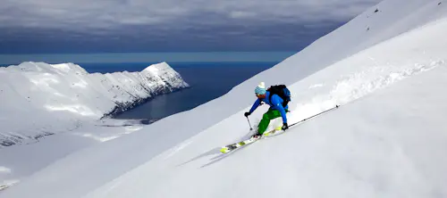 Ski touring in Troll Peninsula, Iceland