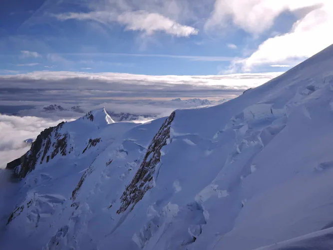 Skiing from the top of Mont Blanc