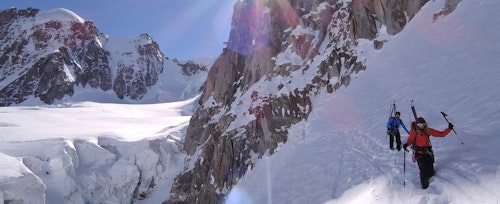 Skiing from the top of Mont Blanc