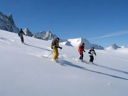 Backcountry skiing with a guide in Verbier