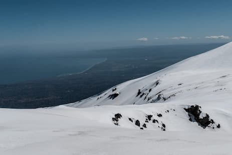 Guided ski traverse on Mount Etna