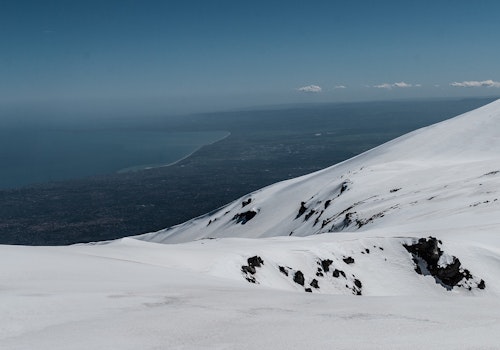 Guided ski traverse on Mount Etna
