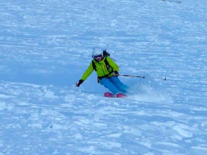 Freeride skiing in the Dolomites