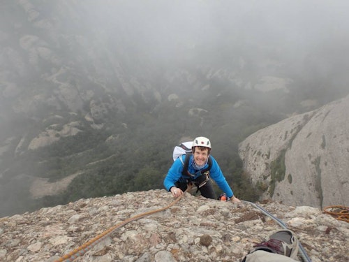 Rock climbing in the Montserrat range, Catalonia