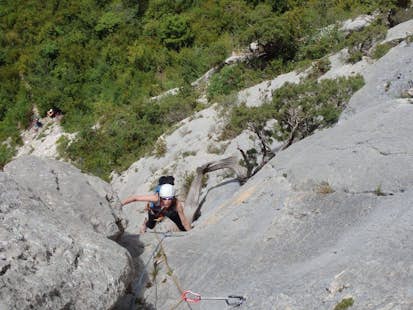 Rock climbing in the Verdon Gorges