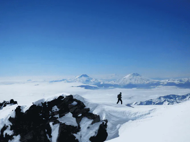 Ski touring in volcanoes of Araucania