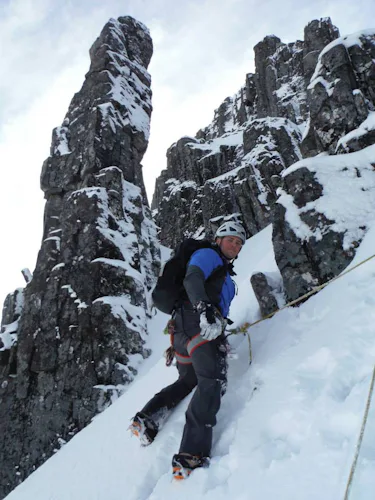 Winter climbing in Glencoe, Highlands or Cairngorms