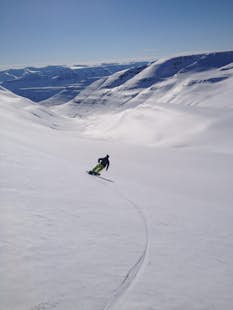 Ski touring in The Troll Peninsula, in Iceland