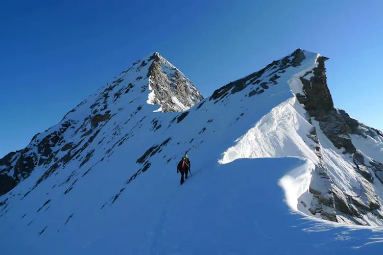Climbing Dent Blanche, Pennine Alps