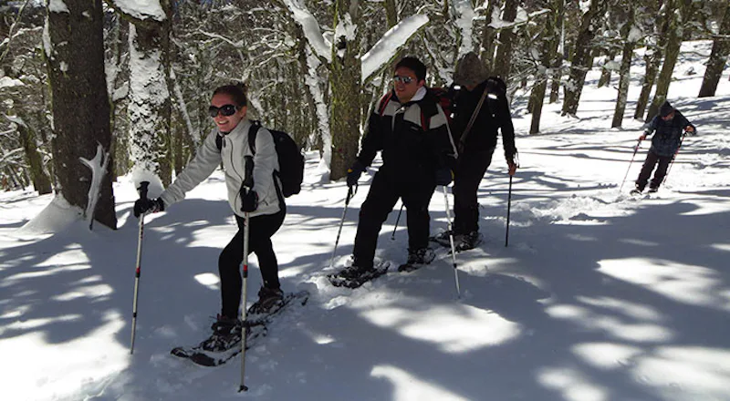 Snowshoeing day in Bariloche, Patagonia