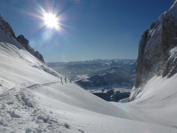 Freeride skiing in the Kitzbuhel Alps, Austria