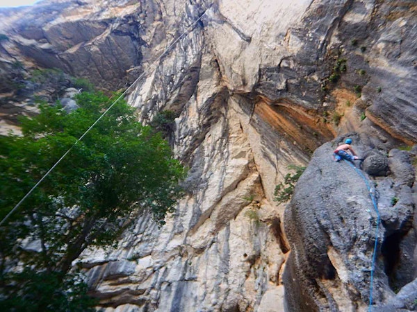Rock climbing at Verdon Gorge, France