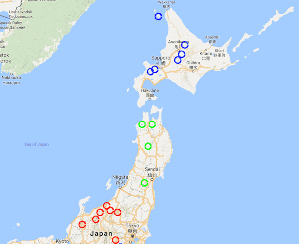 Japan Ski Area Map