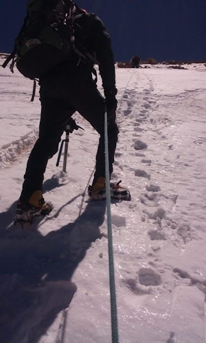 Steep slopes on summit day