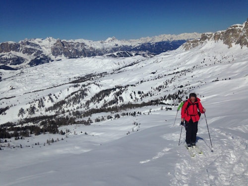 Mondeval ski touring day in the Dolomites