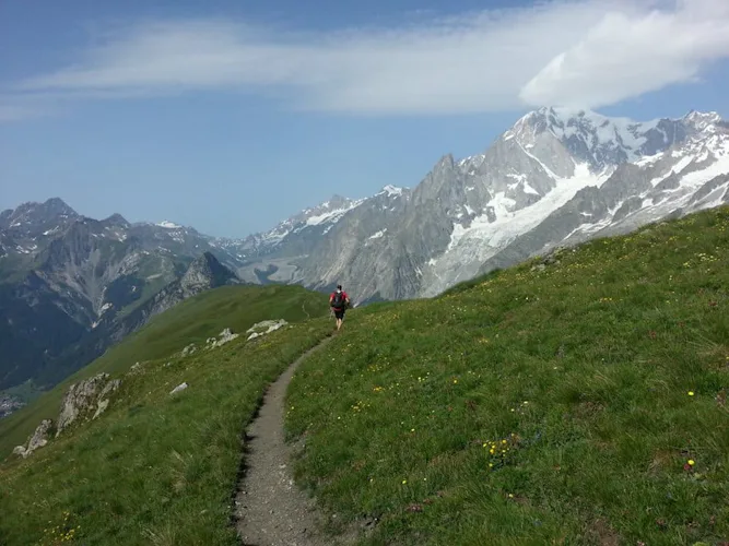 Trail running race training from Chamonix to Courmayeur