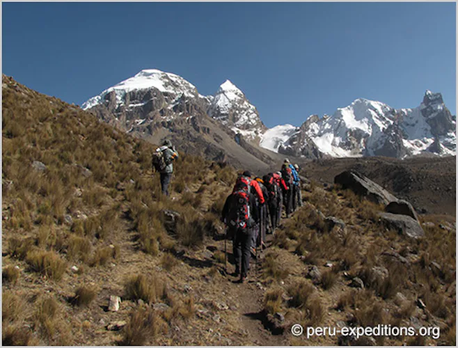 Huayhuash Trek, Diablo Mudo (5,350m) and Tocllaraju (6,034m) in 22 days, Peru