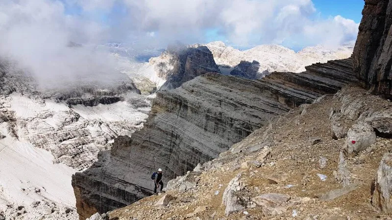 1-day Via Ferrata Gianni Aglio (Tofana di mezzo), near Cortina reaching the summit