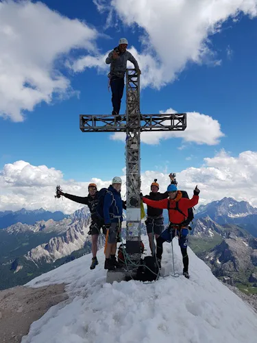 1-day Via ferrata Giovanni Lipella (Tofana di Rozes), near Cortina at the summit