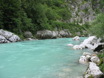 Extreme canyoning in the Soča river 