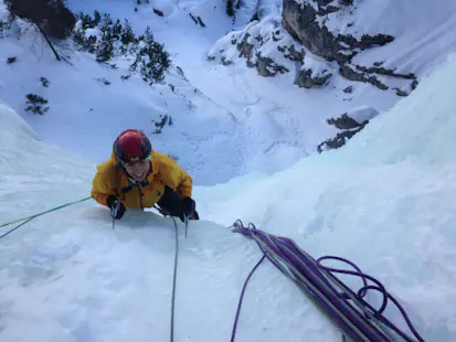Ice climbing day in Serrai di Sottoguda
