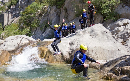 Canyoning for beginners and families on the Cetina river near Split, Croatia