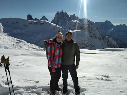 Snowshoeing in Tre Cime di Lavaredo, Dolomites