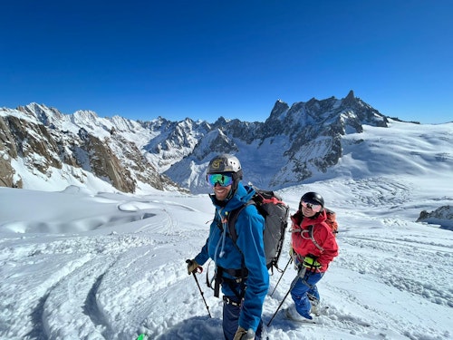 Descente à ski de la Vallée Blanche avec un guide, à Chamonix
