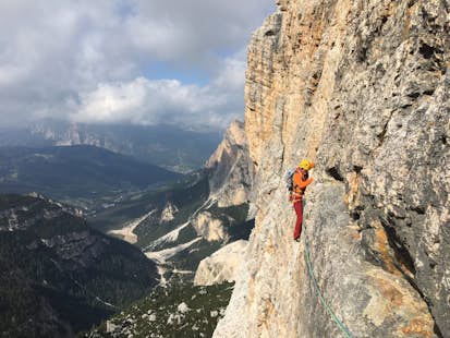 Multipitch climbing in the Dolomites: A Day or More of Adventure