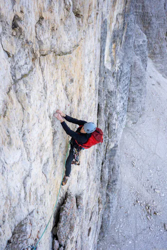 Rock climbing in Cima Grande di Lavaredo