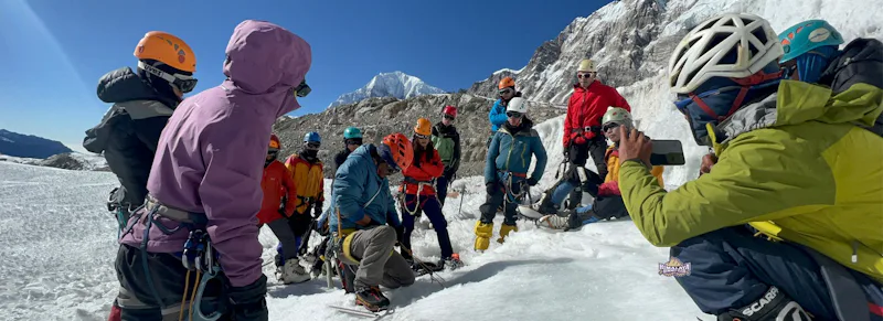  technical mountaineering on Naya Khang Peak