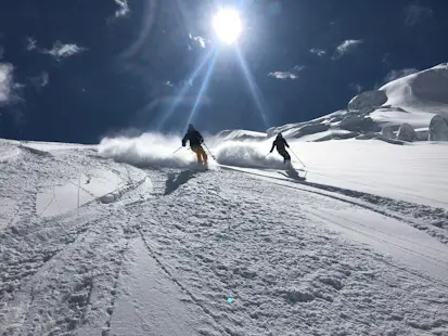 Freeride skiing day in Zermatt