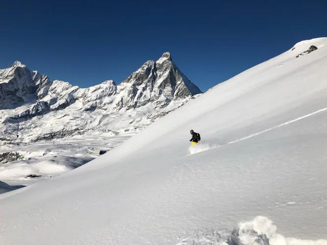 Freeride skiing day in Zermatt